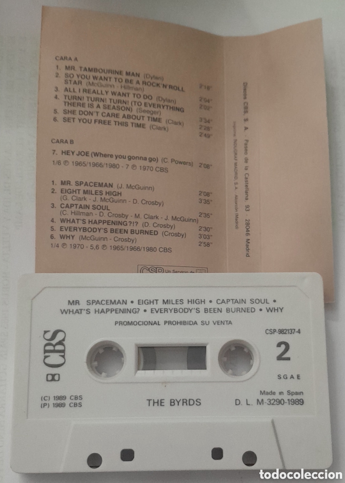 Casetes antiguos: THE BYRDS - THE BYRDS - 1989 CBS - Foto 2
