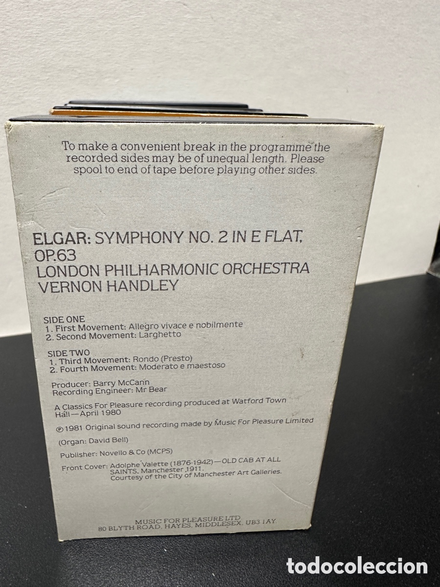 Casetes antiguos: Elgar - Vernon Handley - Symphony No.2 (Cassette) - Foto 2