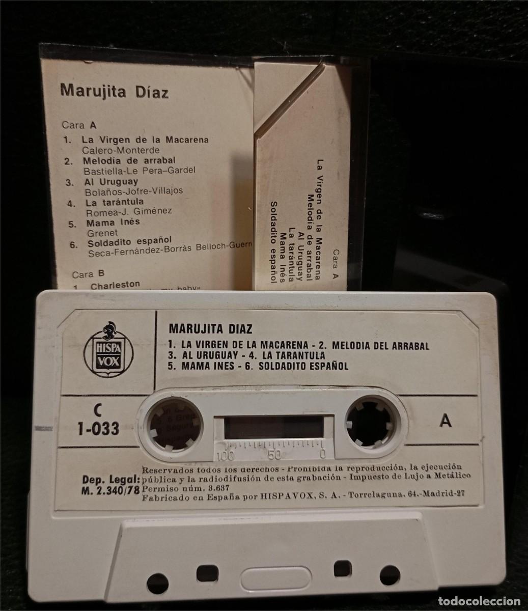 Casetes antiguos: MARUJITA DIAZ - EXITOS - CASSETTE - CINTA - HISPAVOX - 1978 - ORIGINAL - Foto 3