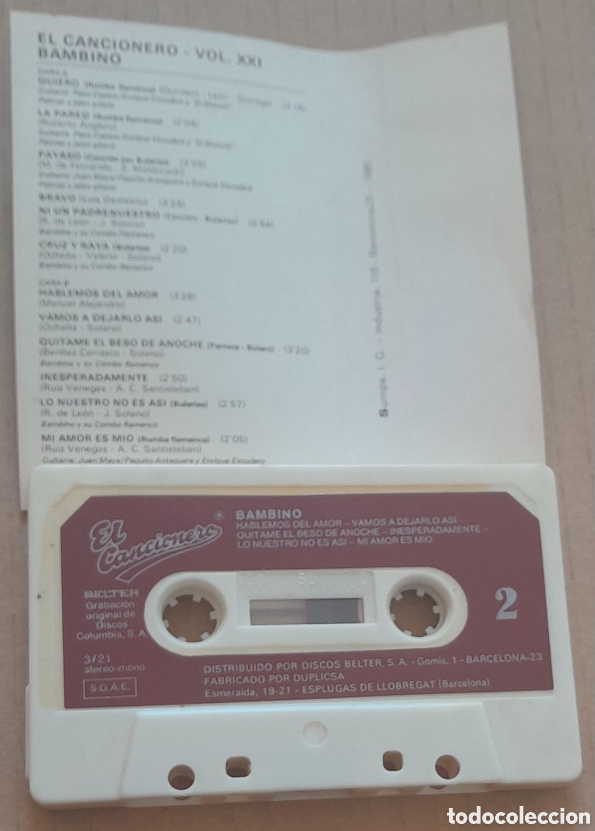 Casetes antiguos: BAMBINO - EL CANCIONERO 21 - Foto 2