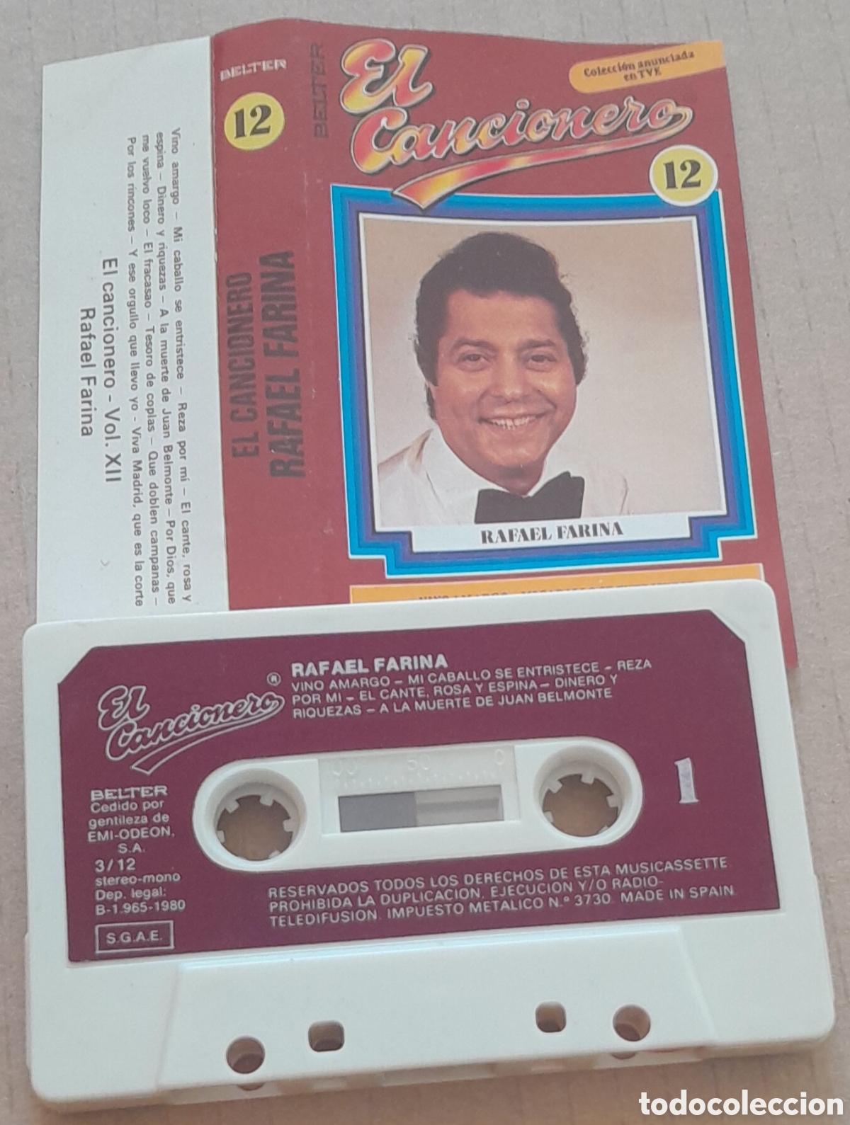 Casetes antiguos: RAFAEL FARINA - EL CANCIONERO 12 - Foto 1