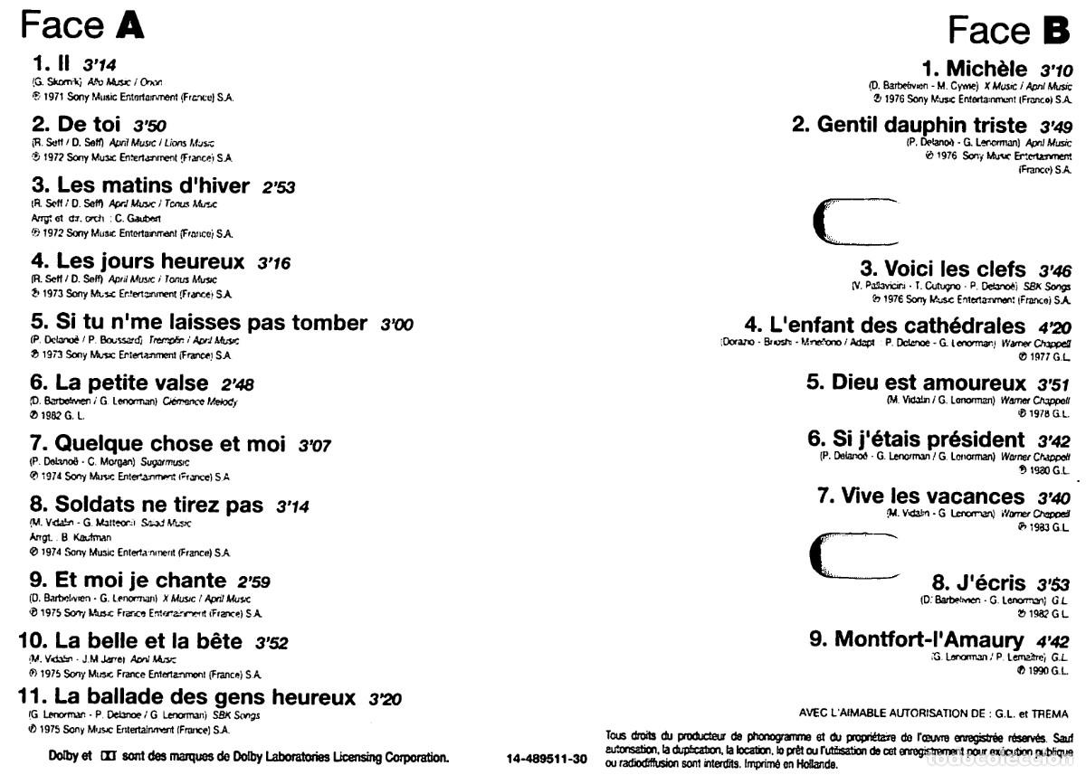 Casetes antiguos: Gerard Lenorman &ndash; Le Monde De Gerard Lenorman (Cassette) - Foto 2
