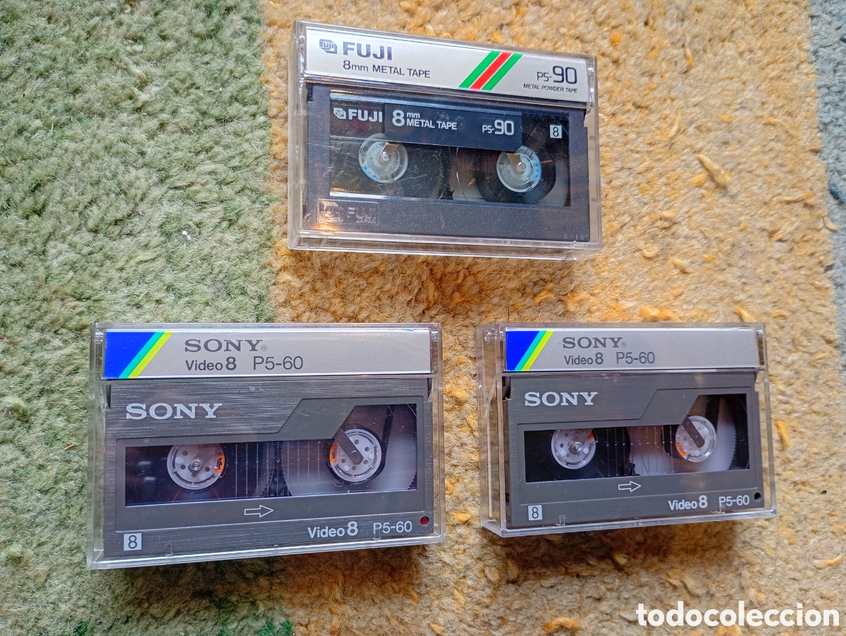 Casetes antiguos: Sony cassette video 8mm PS-60 Sony, Fuji 3 unidades