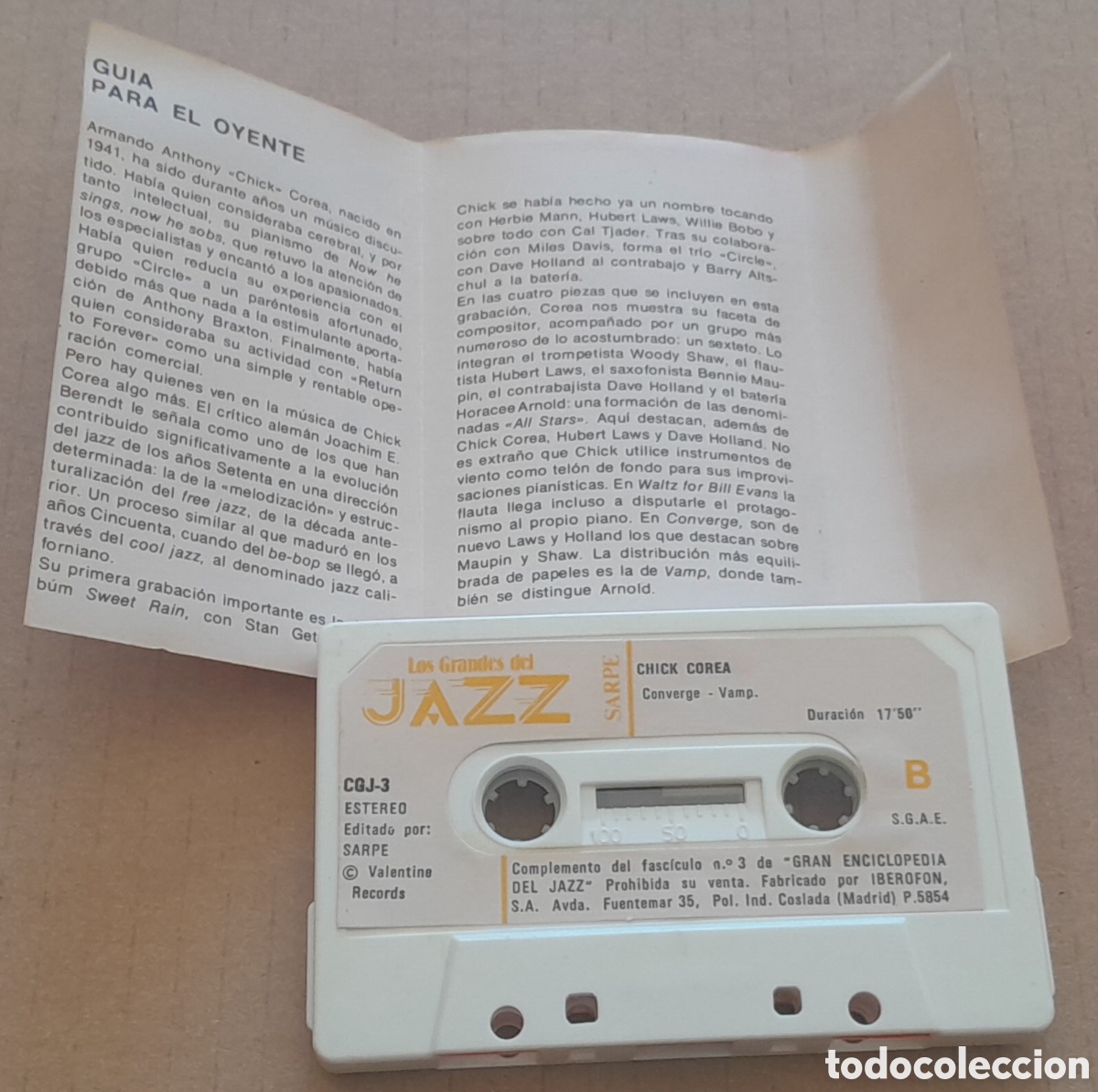 Casetes antiguos: LOS GRANDES DEL JAZZ 3 - CHICK COREA - Foto 2