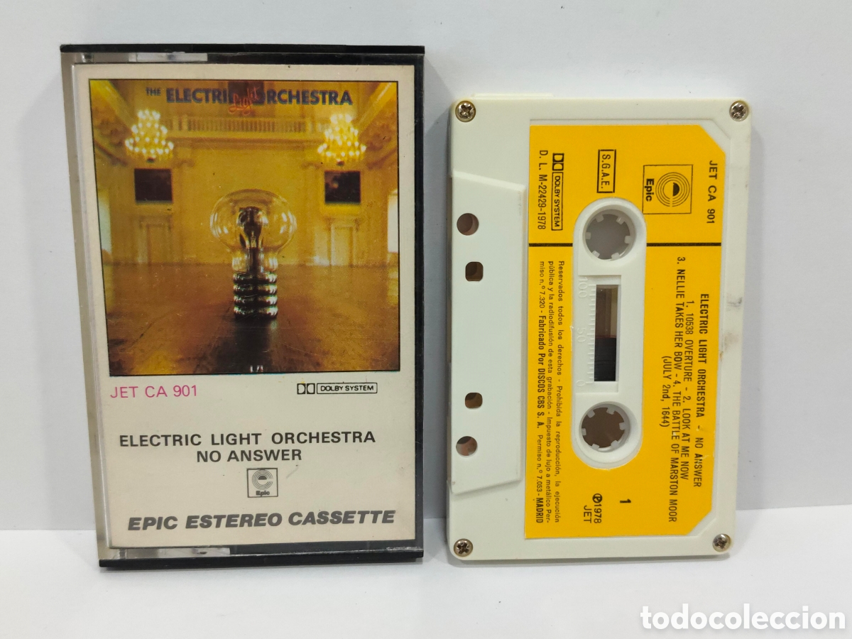 Casetes antiguos: TODO UN CLASICO CINTA CASSETTE ORIGINAL ELECTRIC LIGHT ORCHESTRA NO ANSWER EPIC ESTEREO CASSETTE