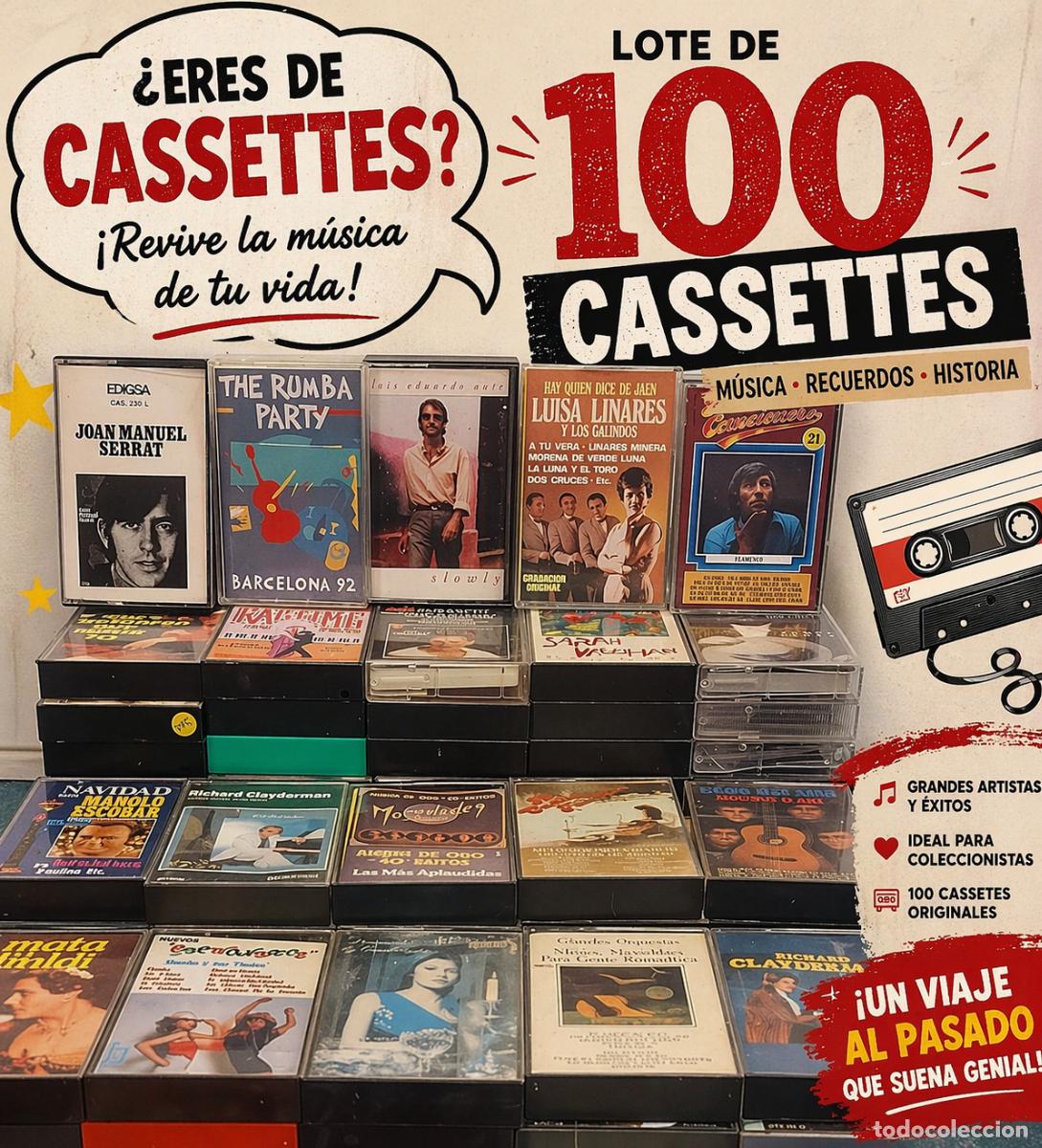 Casetes antiguos: LOTE DE 100 CASETES POP/ROCK / BUEN ESTADO / USO DE LA &Eacute;POCA / VER TODAS LAS FOTOS / ENV&Iacute;O INCLUIDO