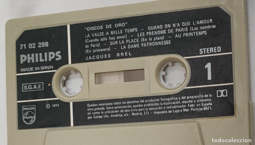 Casetes antiguos: JACQUES BREL, DISCO DE ORO, CINTA DE CASETE, CASSETTE - Foto 2