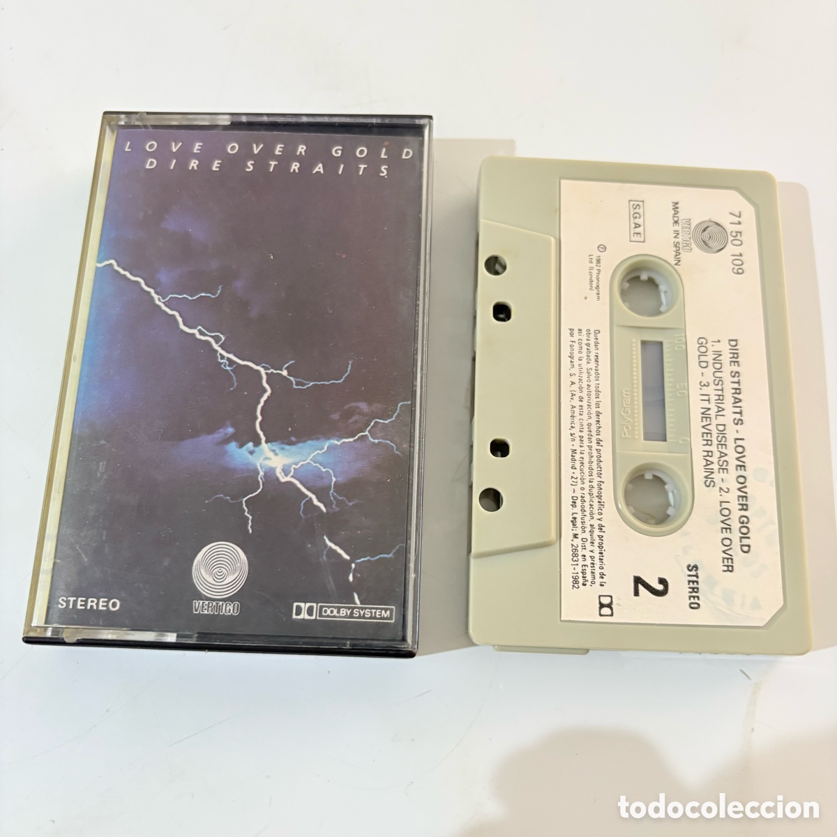 Casetes antiguos: cinta cassette Dire Straits &ndash; Love Over Gold edicion espa&ntilde;ola de 1982