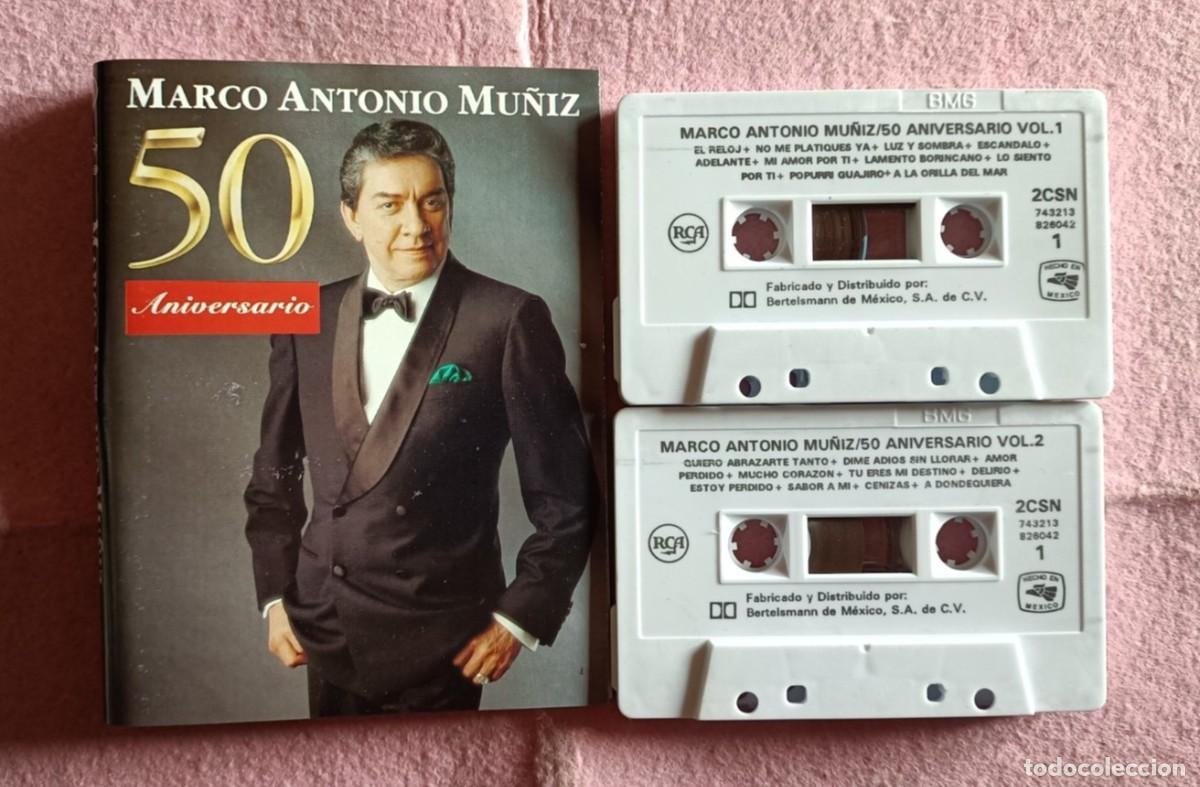 Casetes antiguos: 2 CASSETTE MARCO ANTONIO MU&Ntilde;IZ - 50 Aniversario Vol. 1 - RCA 743213 826042 - EDICION MEXICO (EX/EX)