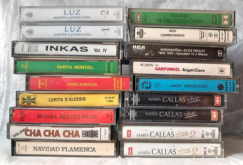 Casetes antiguos: Lote 18 casetes: Luz Casal, Maria Callas, Mocedades, Garfunkel&hellip;