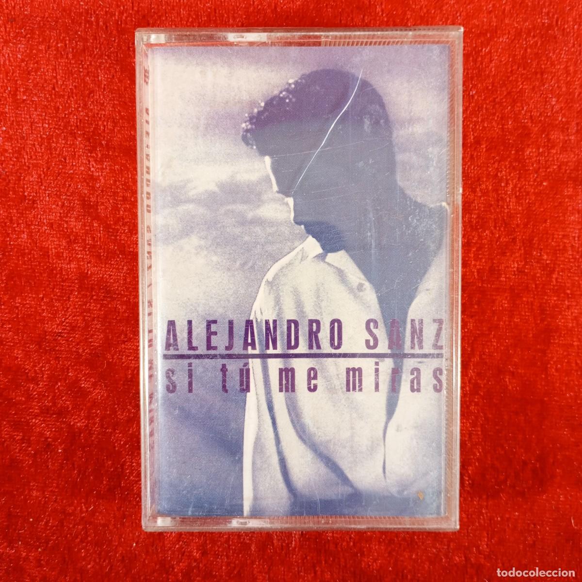 Casetes antiguos: ALEJANDRO SANZ - SI T&Uacute; ME MIRAS - CASETE - STEREO - 1993 - WEA - 5+5 PISTAS - 4509-92850-4 / 2956