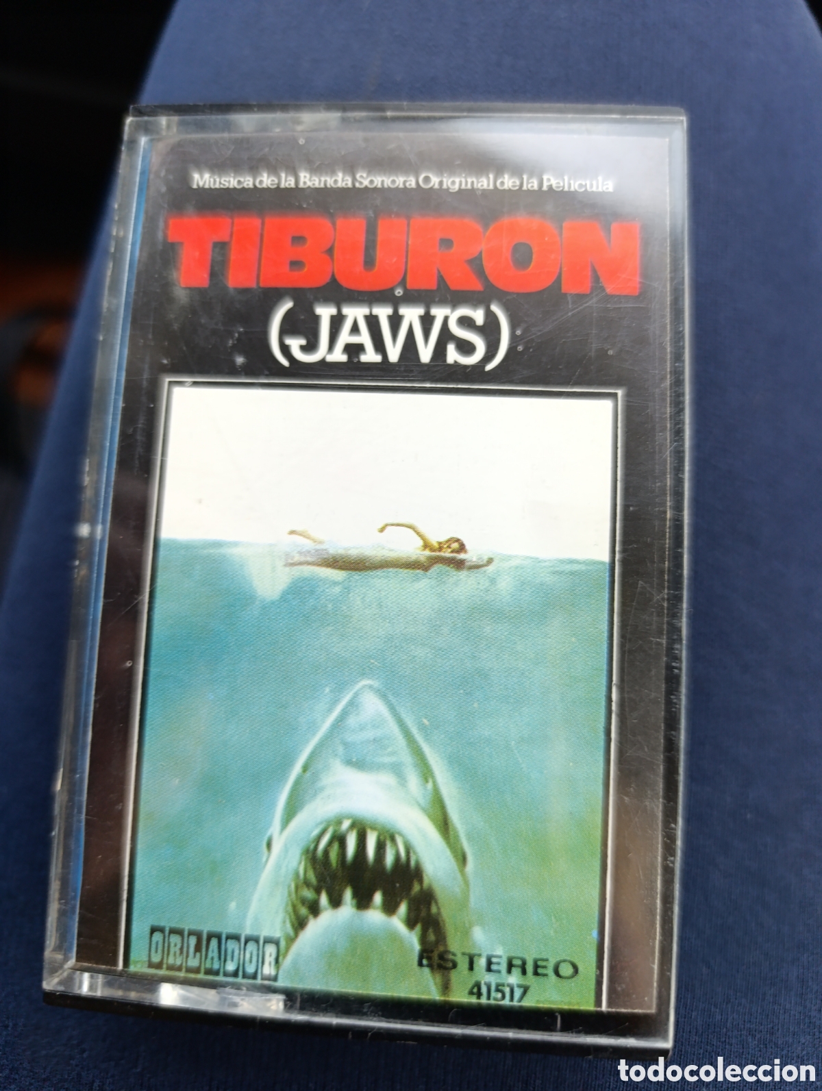 Casetes antiguos: &rdquo;Tibur&oacute;n&rdquo; (Jaws),banda sonora original,cinta cassette,a&ntilde;o 1975
