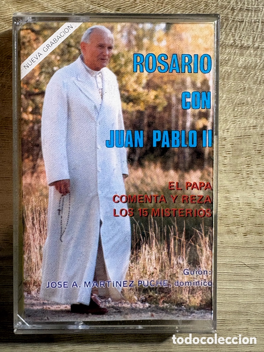 Casetes antiguos: Cassette Rosario con Juan Pablo II - Los 15 Misterios (Vintage)