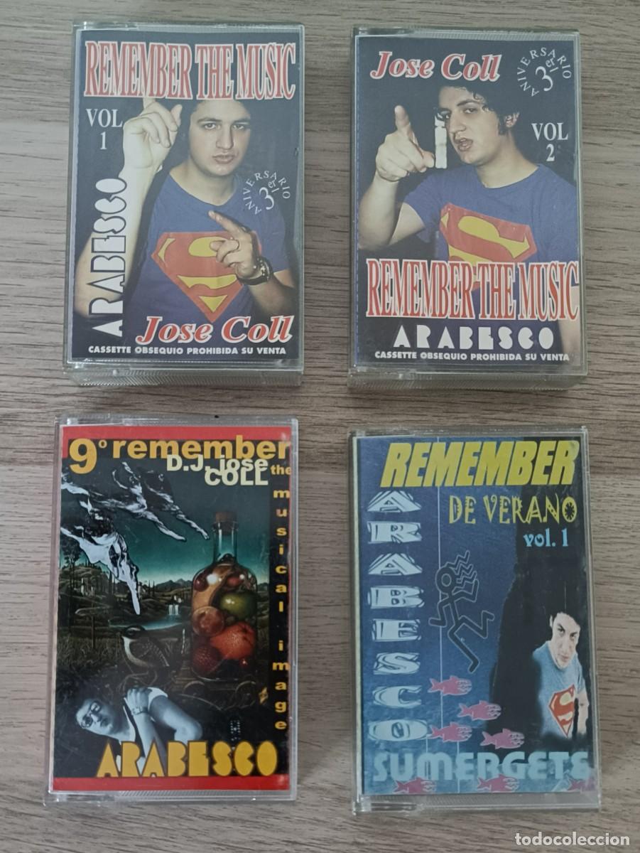 Casetes antiguos: Discoteca ARABESCO, Lote x 4 Cintas de Casete Originales, DJ Jos&eacute; Coll, Remember The Music
