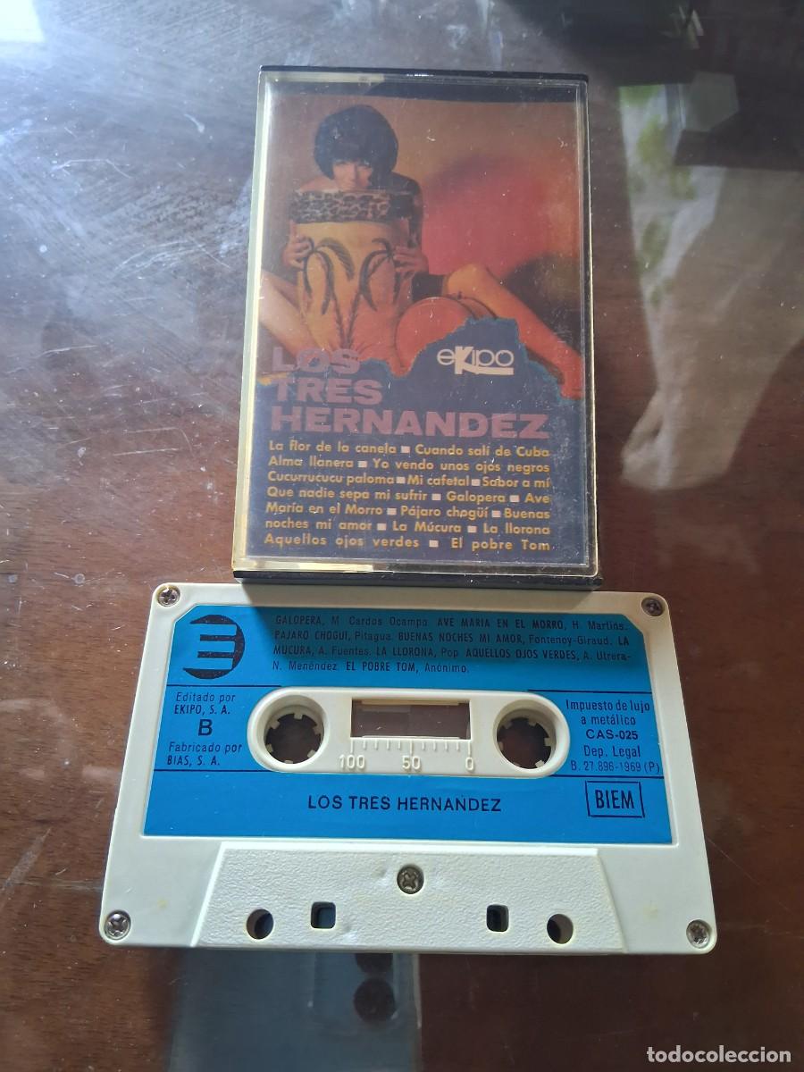 Casetes antiguos: Casete cinta de m&uacute;sica Los tres Hern&aacute;ndez