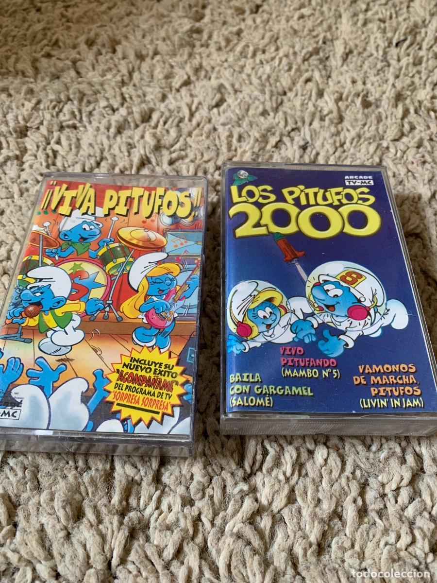 Casetes antiguos: 2 CASETES. LOS PITUFOS. A&Ntilde;OS 90. BUENA CONSERVACION