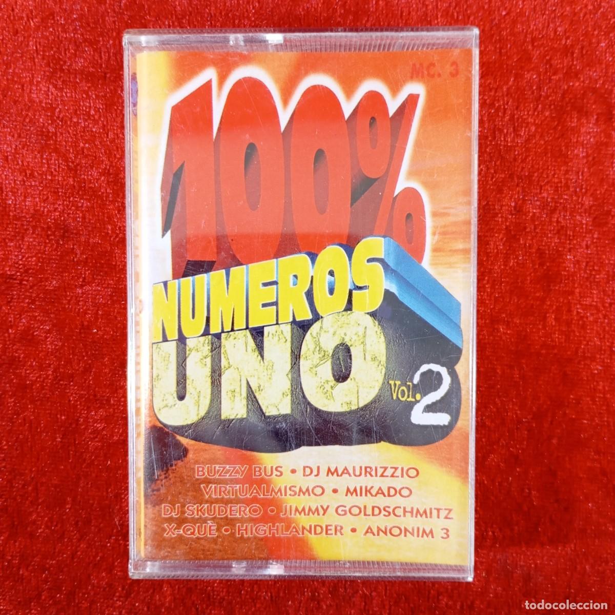Casetes antiguos: 100% NUMEROS UNO - VOL. 2 - CASETE - STEREO - BIT MUSIC - 7+6 PISTAS - MC. 3 - 22-655 C / 3045