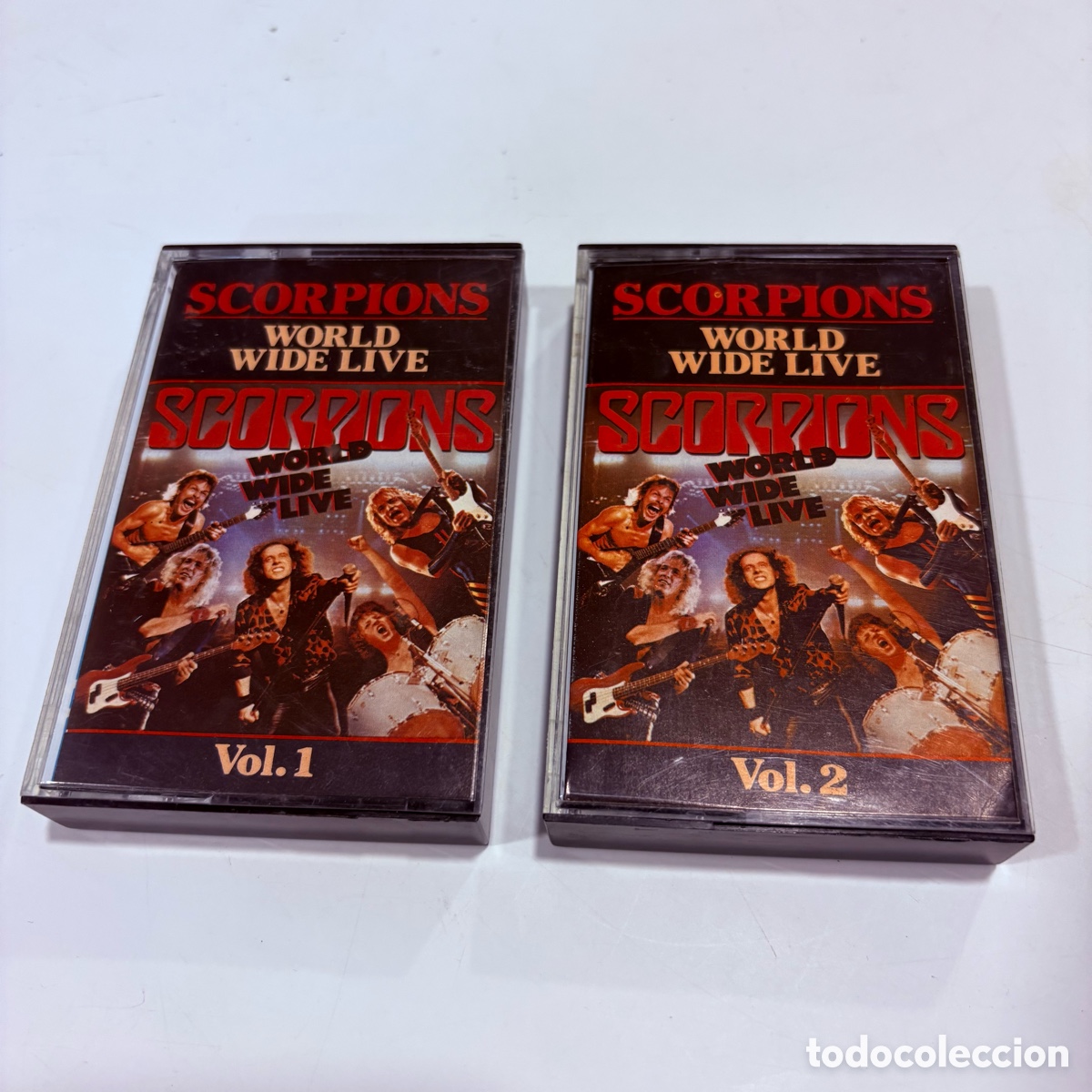 Casetes antiguos: DOBLE CINTA CASSETTE SCORPIONS WORLD WIDE LIVE EDICION ESPA&Ntilde;OLA DE 1985