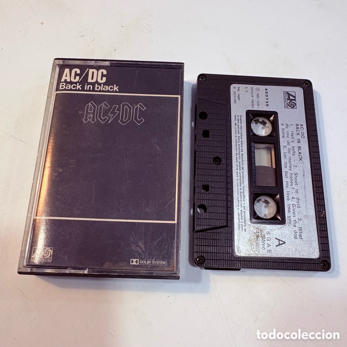 Casetes antiguos: cinta cassette AC/DC &ndash; Back In Black edicion espa&ntilde;ola de 1982