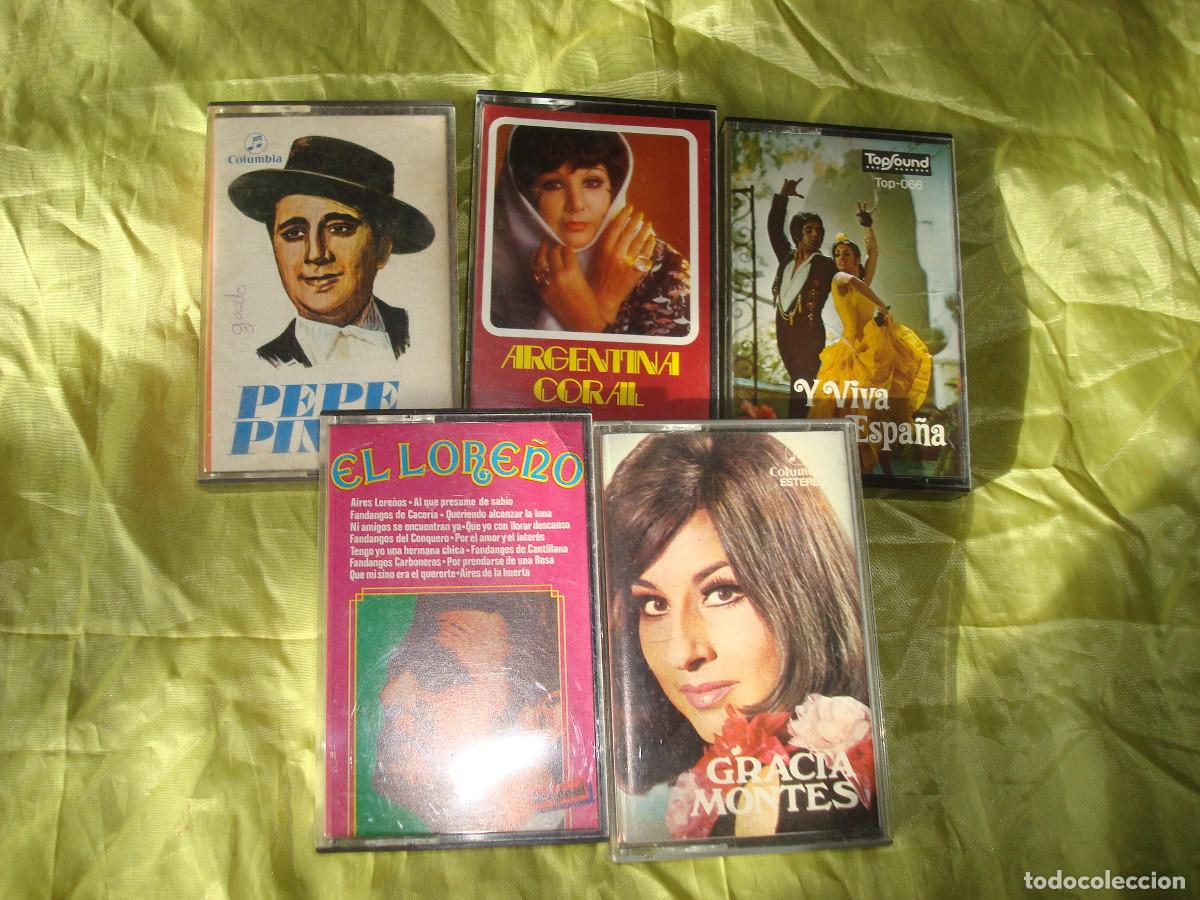 Cassettes Anciennes: LOTE DE 5 CASETE DE FLAMENCO : ARGENTINA CORAL, GRACIA MONTES,, EL LORE&Ntilde;O, PEPE PINTO, Y VIVA ESPA&Ntilde;A