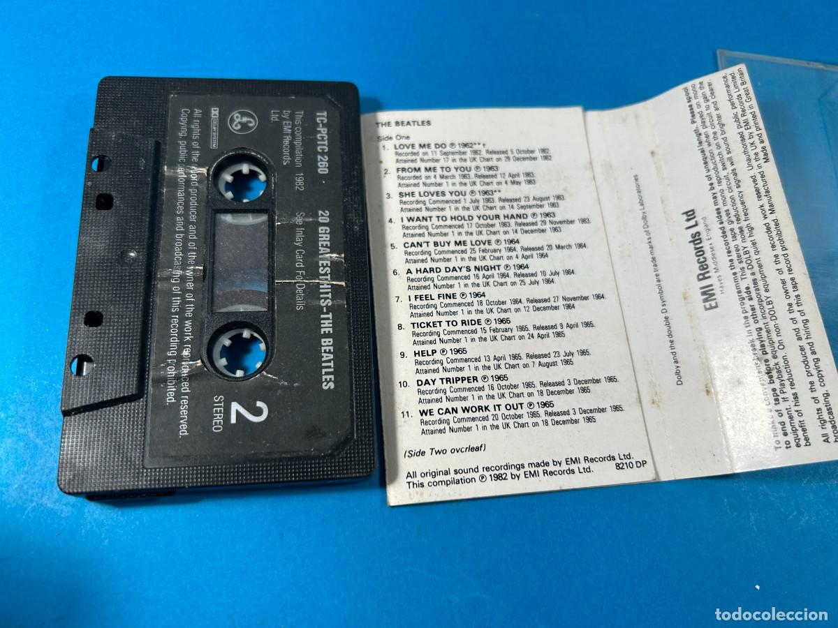 Casetes antiguos: THE BEATLES - 20 GREATEST HITS - Foto 3