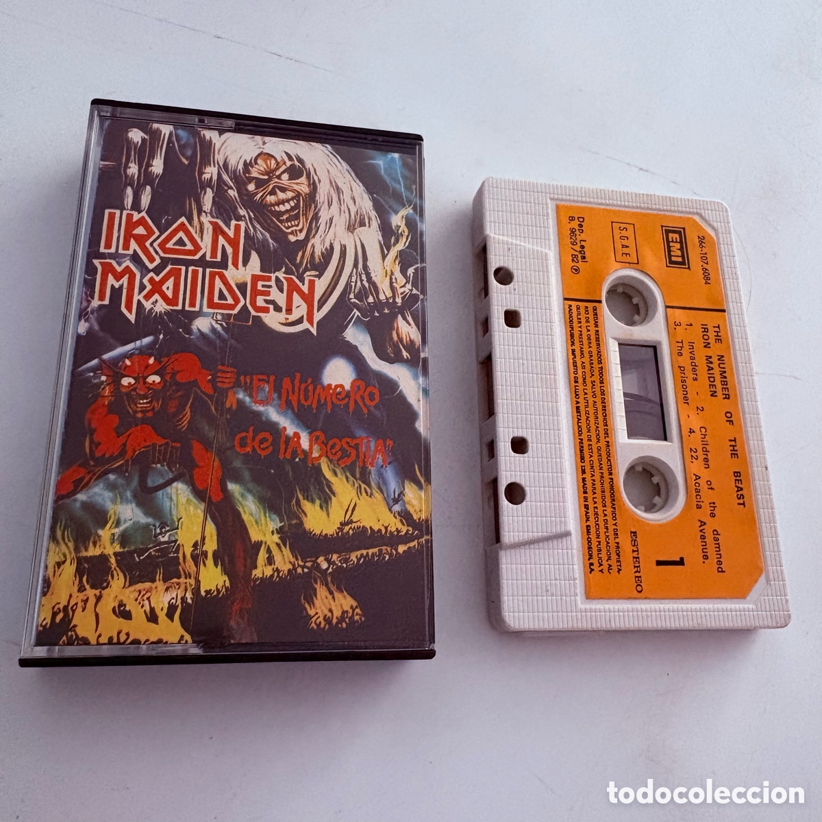 Casetes antiguos: cinta cassette Iron Maiden &ndash; El N&uacute;mero De La Bestia edicion espa&ntilde;ola de 1982