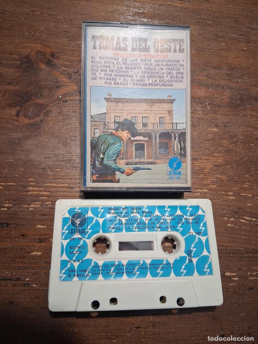 Casetes antiguos: Casete cinta de m&uacute;sica Cassette Temas del Oeste Mark Weiss