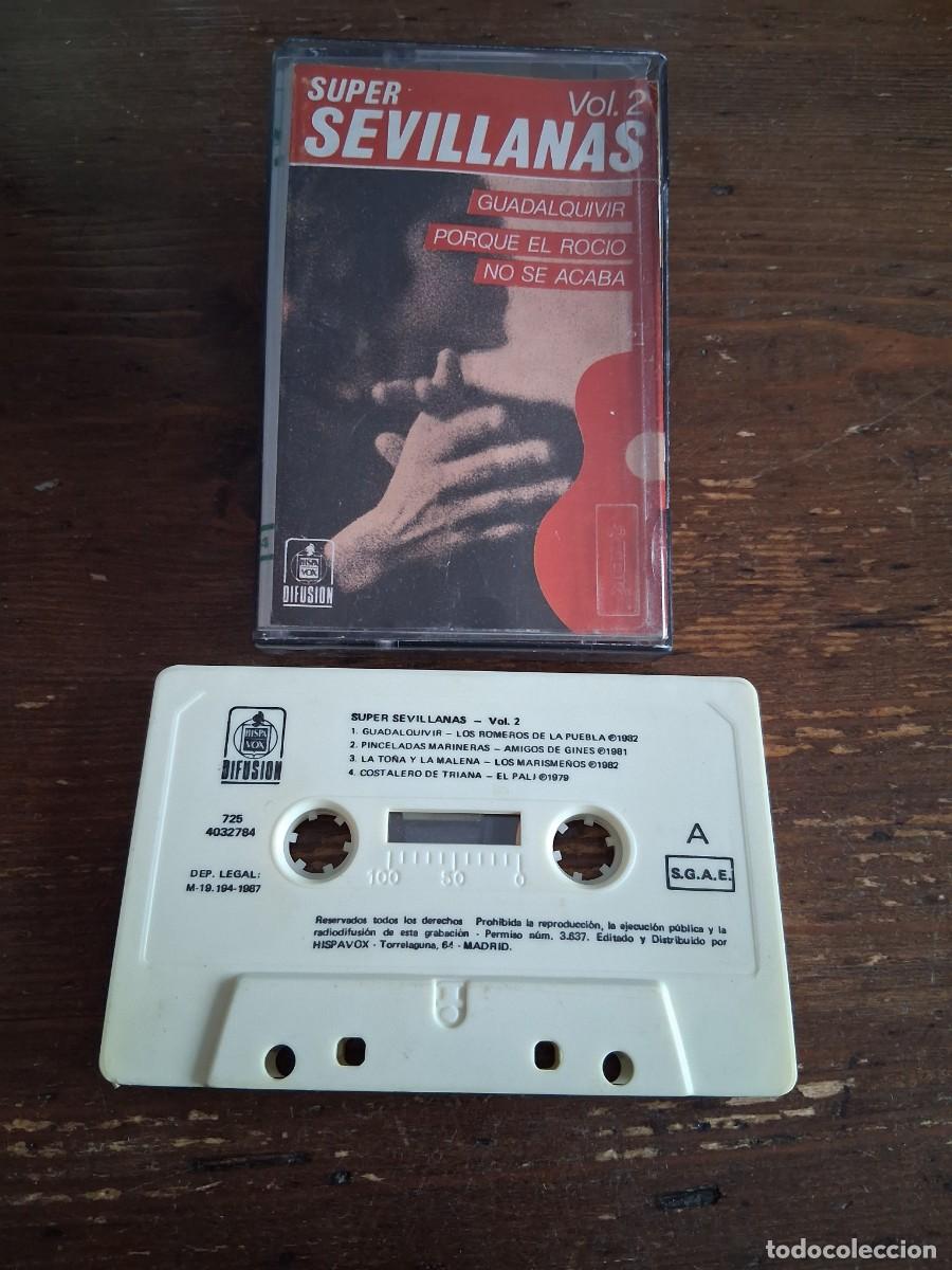 Casetes antiguos: Casete cinta de m&uacute;sica Super sevillanas vol. 2 Guadalquivir Los romeros de la puebla Marisme&ntilde;os