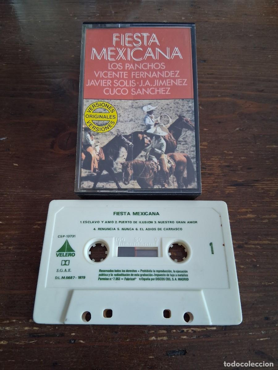 Casetes antiguos: Casete cinta de m&uacute;sica Fiesta Mexicana Los panchos Vicente Fern&aacute;ndez Javier Solis Cuco S&aacute;nchez