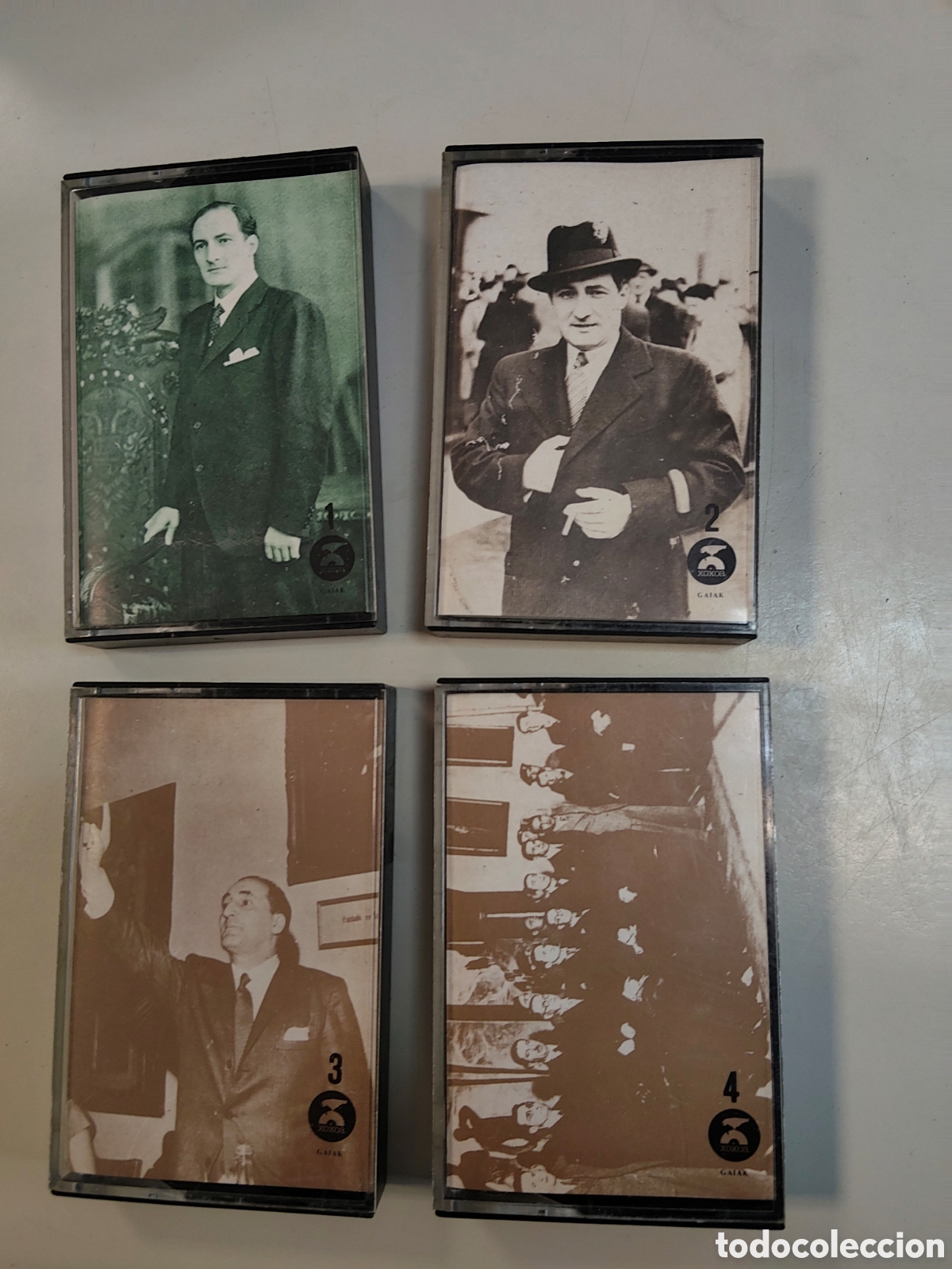 Casetes antiguos: Lote de 4 casetes Habla Jos&eacute; Antonio Aguirre Lehendakari Editorial Xoxoa diskak a&ntilde;o 1980