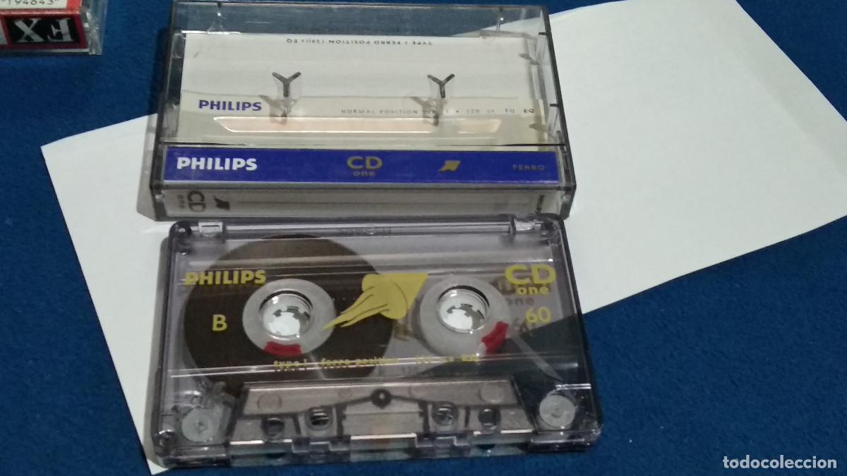 Casetes antiguos: CASETE CINTA CASSETTE - Philips CD One Type I 120 Ferro Position, 60- CON M&Uacute;SICA PARA OIR, REGRABAR.