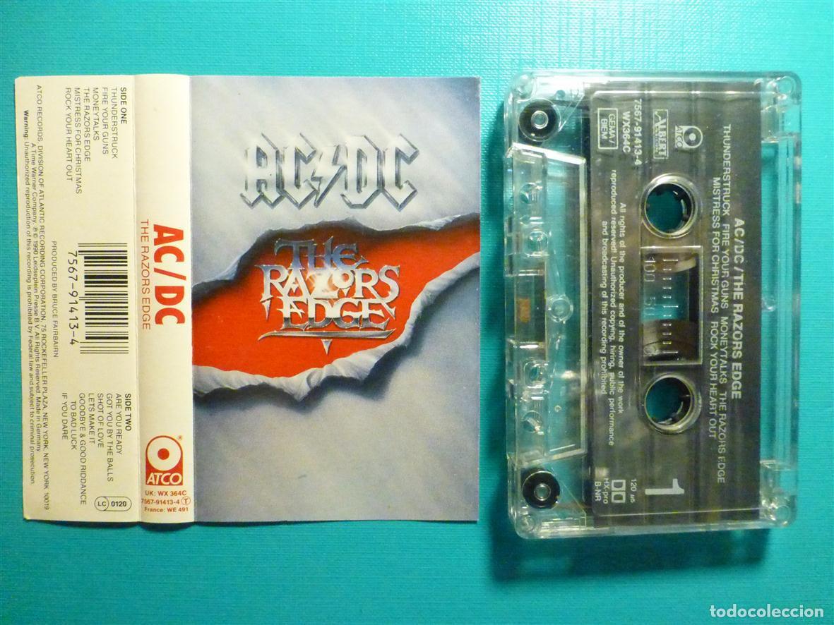 Casetes antiguos: Cinta Cassette - Casete - AC/DC &lrm;&ndash; The Razors Edge , UK & Europe 1990 - ATCO Records