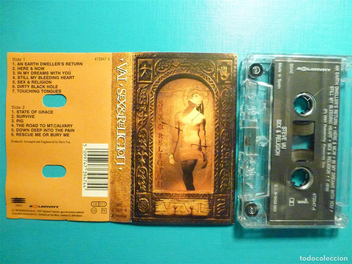 Casetes antiguos: Cinta Cassette - Casete - Steve VAI - Sex & Religion - Relativity 1993 - Rock Duro, Heavy Metal