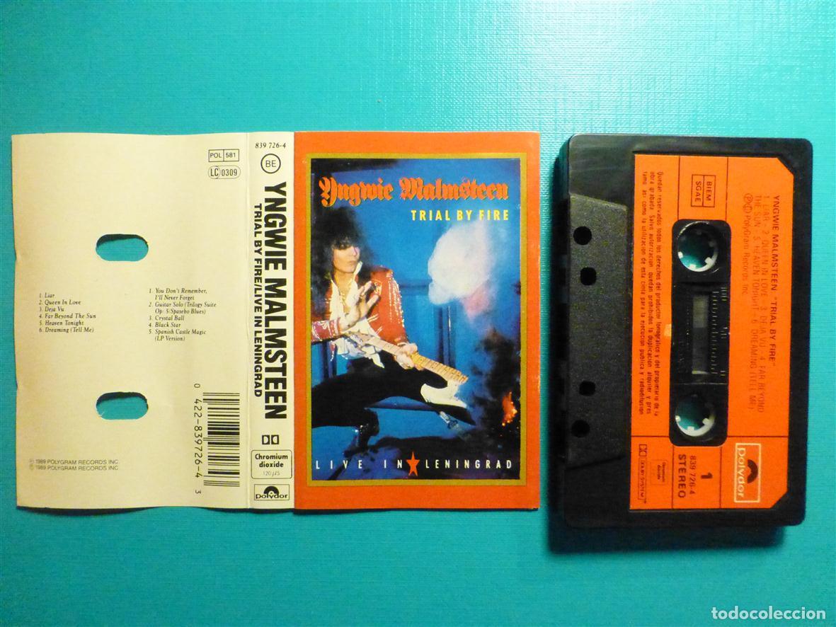 Casetes antiguos: Cinta Cassette, Casete - Yngwie Malmsteen, Trial by fire, Live Lenningrad, Polydor 1989 Heavy Metal