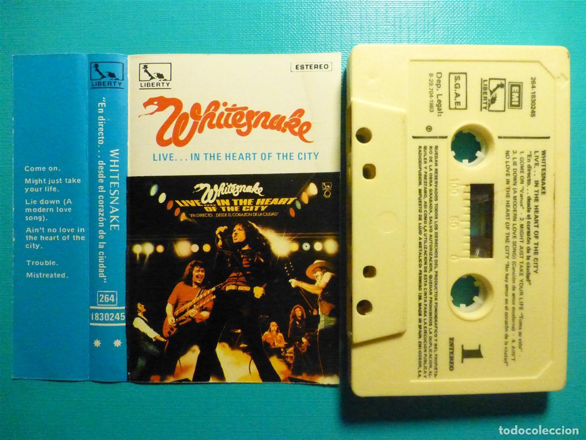 Casetes antiguos: Cinta Cassette, Casete - Whitesnake - Live in the heart of the City, Emi 1983 Heavy Metal, Rock Duro