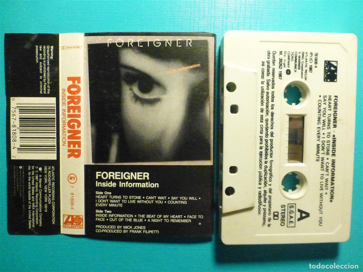 Casetes antiguos: Cinta Cassette, Casete - Foreigner - Inside Information - Atlantic 1987 - Heavy Metal _ Rock Duro