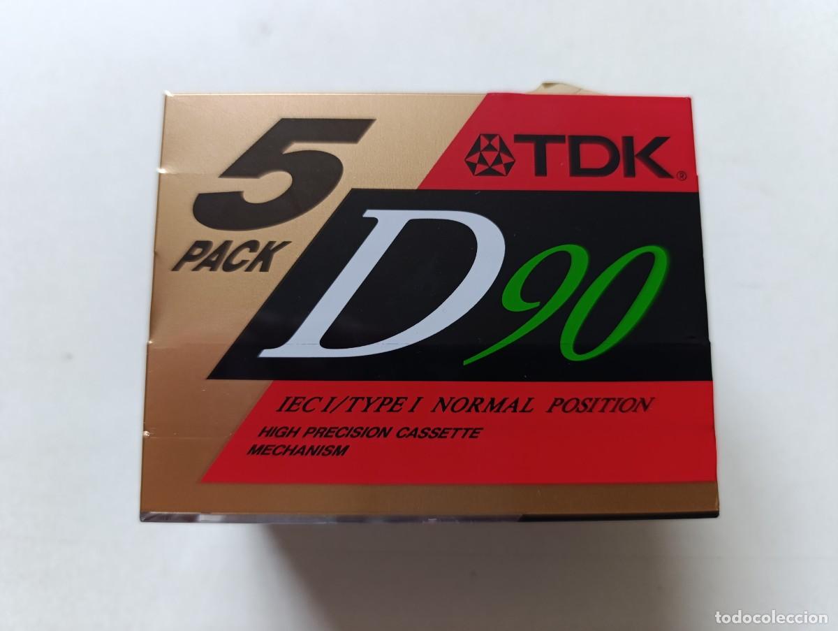 Casetes antiguos: Lote Pack 5 Cintas de Cassettes TDK D90 type I Normal Position NUEVA Precintada 90 minutos cada una