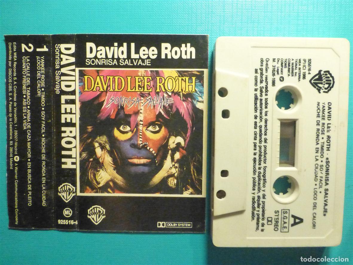 Casetes antiguos: Cinta Cassette - Casete - David Lee Roth - Sonrisa Salvaje - Warner 1986 - Rock Duro _ Heavy Metal