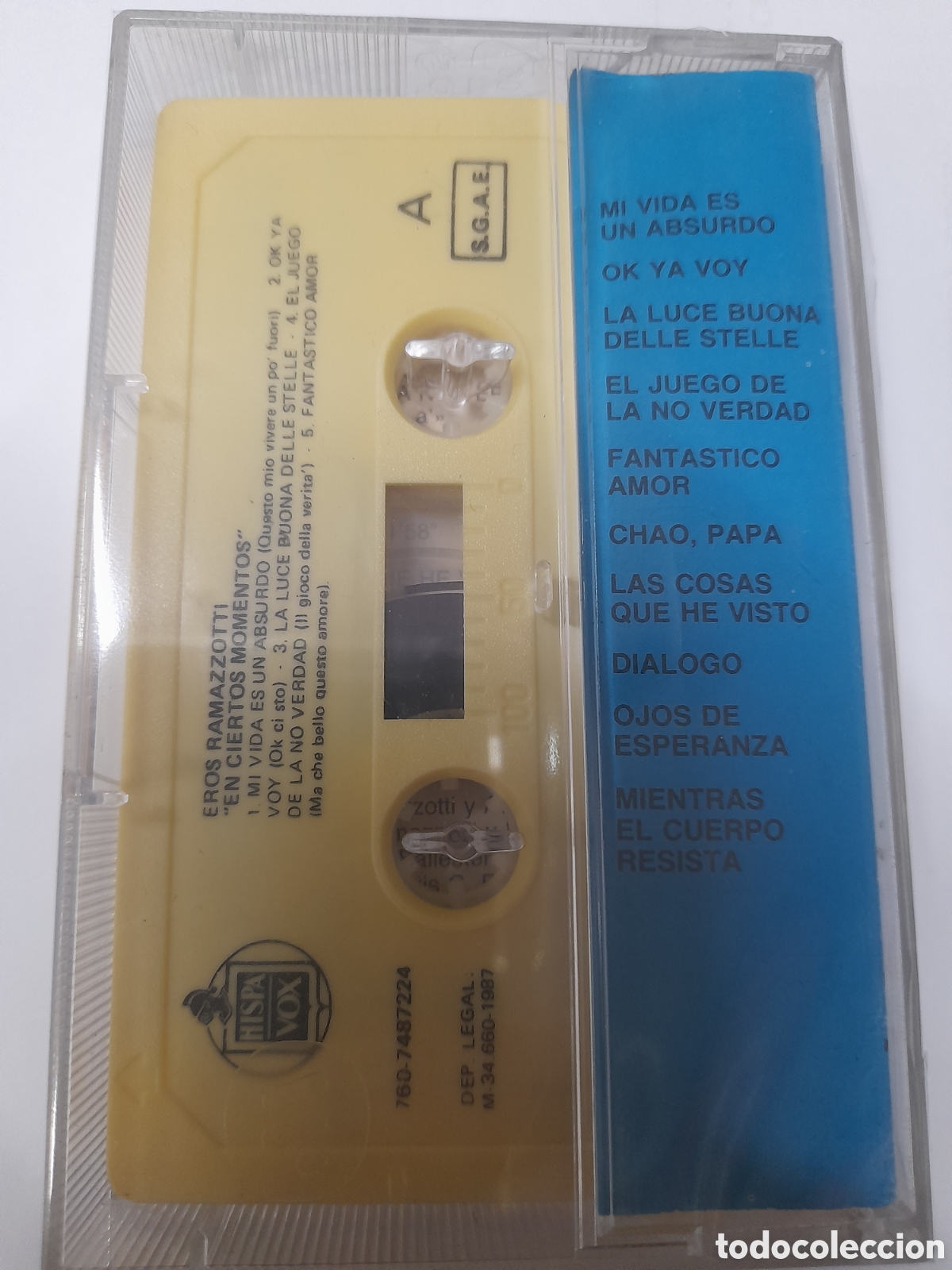 Casetes antiguos: EROS RAMAZZOTTI. En ciertos momentos. - Foto 2