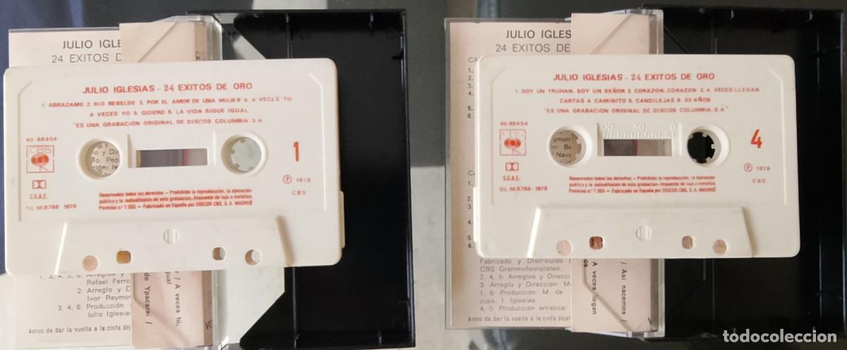 Casetes antiguos: Julio Iglesias. 24 &eacute;xitos de oro. Cinta de cassette. - Foto 3