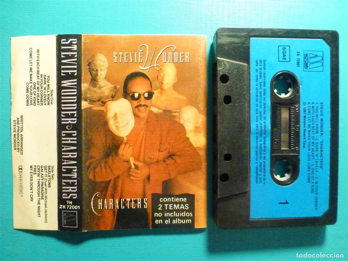 Casetes antiguos: Cinta de Cassette - Casete - Stevie Wonder - Characters - Motown Record 1987 -
