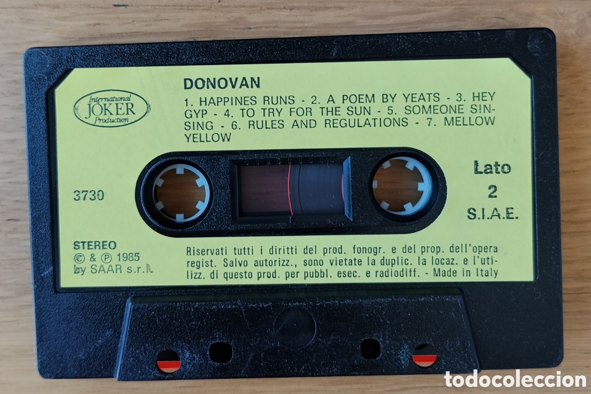 Casetes antiguos: DONOVAN : &rdquo;MELLOW YELLOW - LIVE &rdquo; CASSETE 1985 - Foto 3