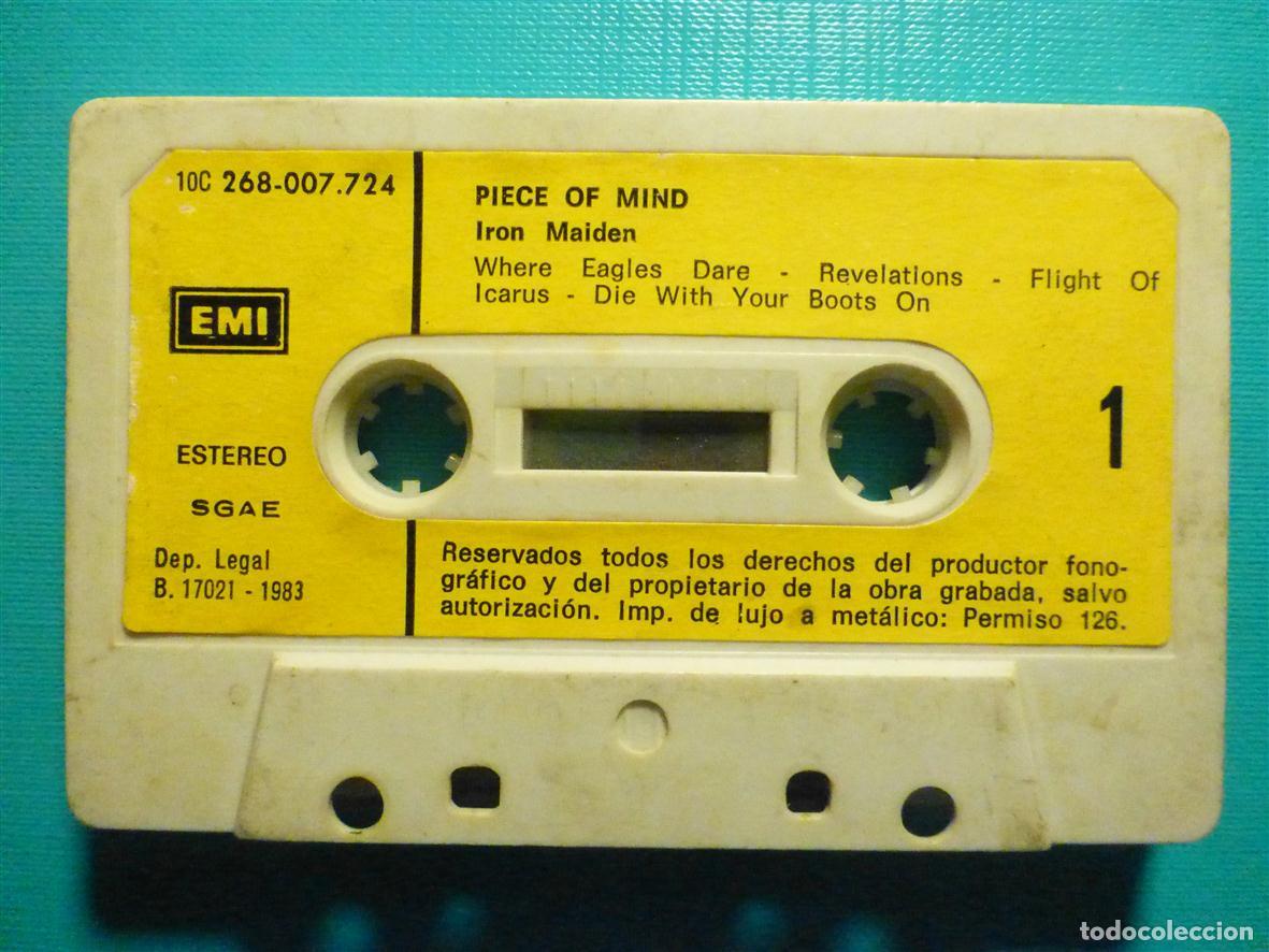 Casetes antiguos: Cinta Cassette - Casete - Iron Maiden - Piece of Mind - Emi 1983- Heavy Metal - Sin Car&aacute;tula