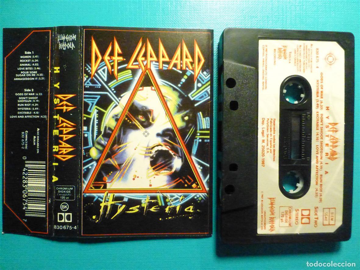 Casetes antiguos: Cinta Cassette - Casete - Def Leppard - Hysteria - Bludgeon Riffola 1987 - Rock Duro _ Heavy Metal