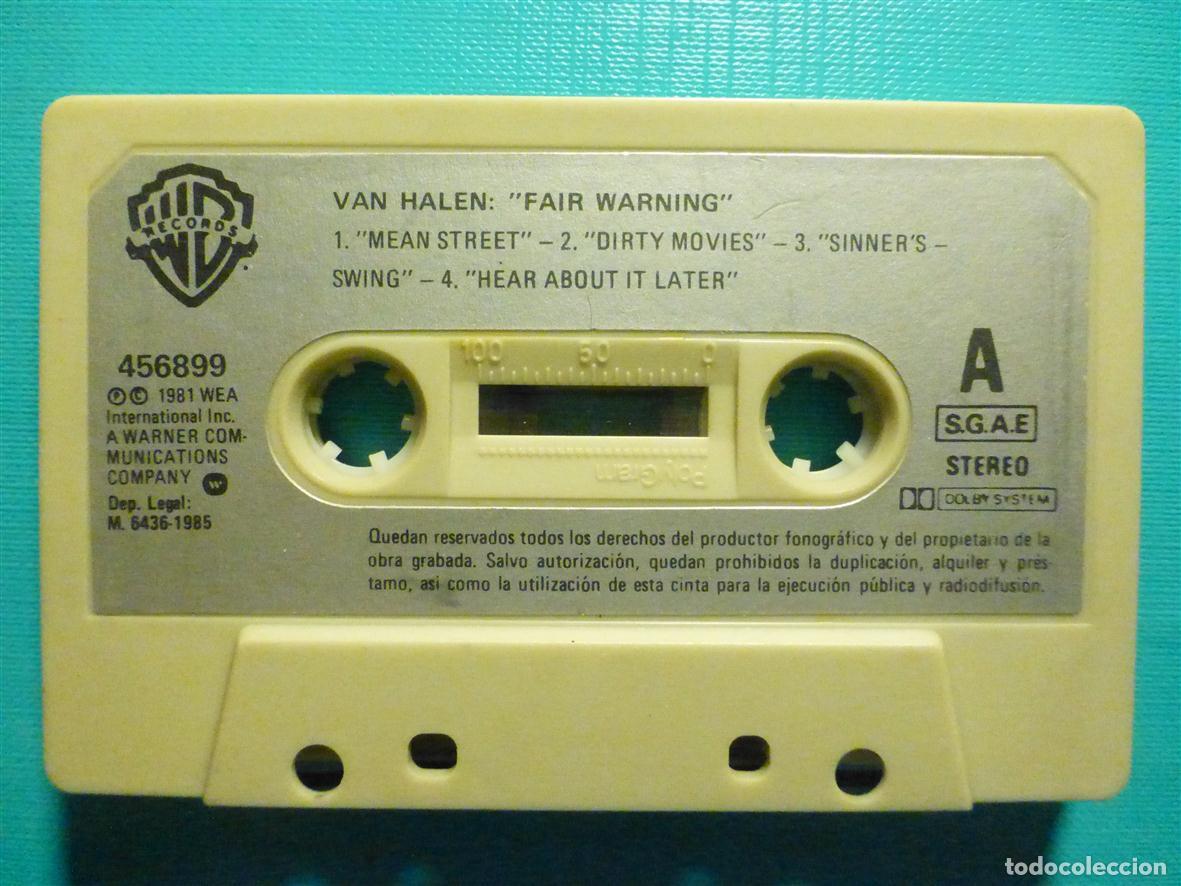 Casetes antiguos: Cinta Cassette - Casete - Van Halen - Fair Warning - Wea 1981 - Heavy Metal - Sin Car&aacute;tula