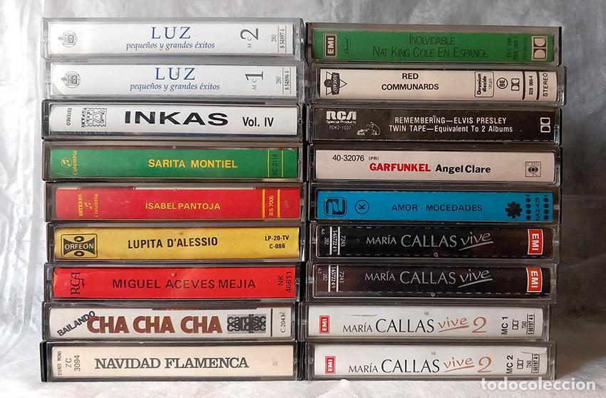 Casetes antiguos: Lote 18 casetes: Luz Casal, Maria Callas, Mocedades, Garfunkel&hellip;