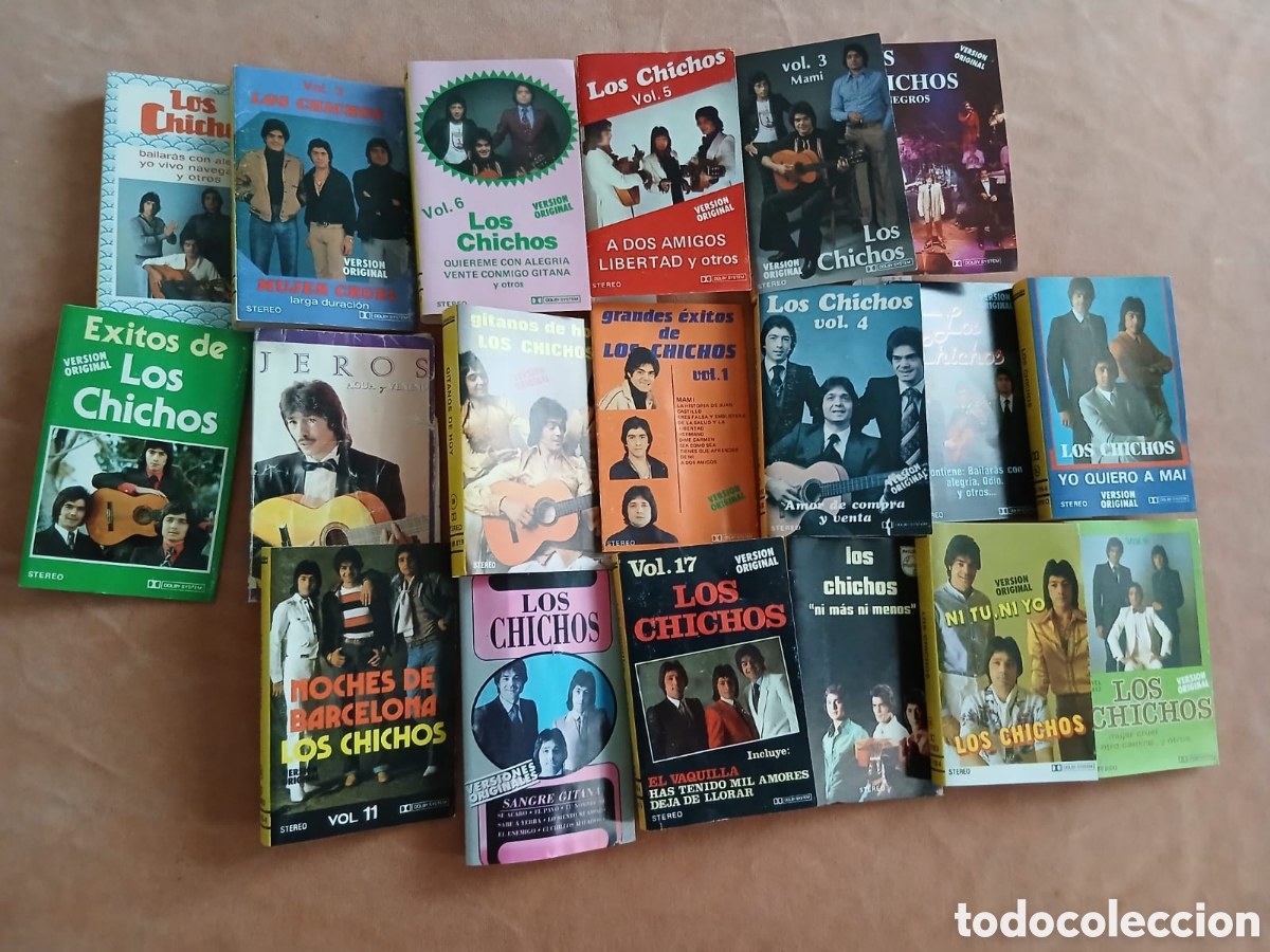 Casetes antiguos: LOTE DE 19 CAR&Aacute;TULAS ORIGINALES DE CASETES DE LOS CHICHOS