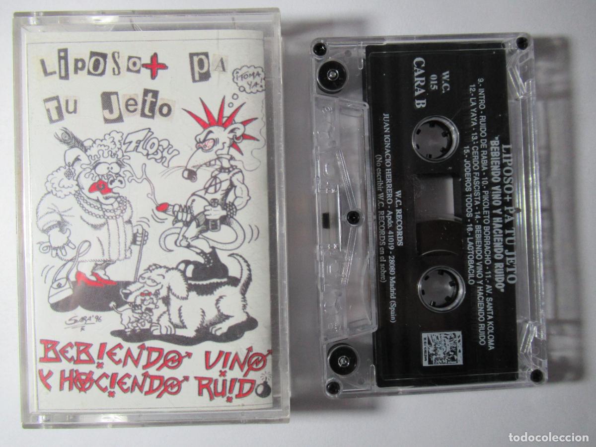 Casetes antiguos: LIPOSO+ PA TU JETO - BEBIENDO VINO Y HACIENDO RUIDO - W.C. RECORDS, 1997, MAQUETA CASSETTE PUNK