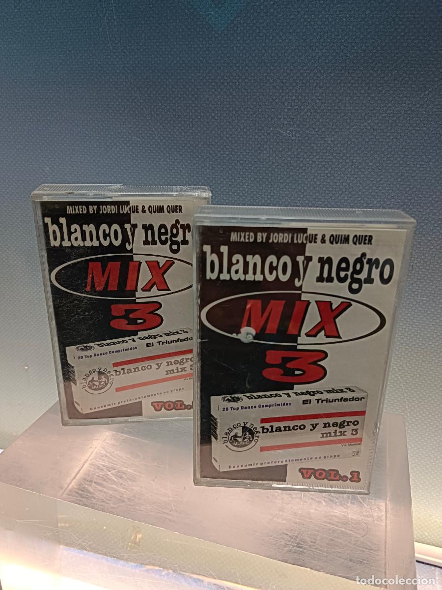 Casetes antiguos: dos casetes, BLANCO Y NEGRO, MIX 3. VOL. 1 Y 2. MIXED BY JORDI LUQUE & QUIN QUER