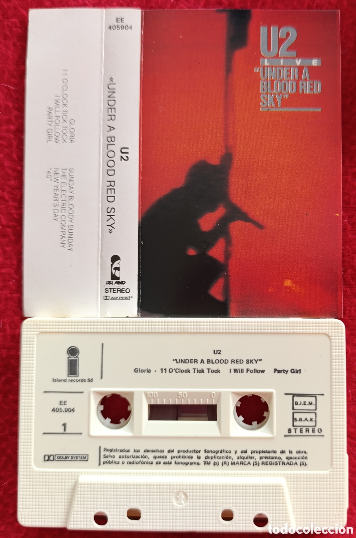 Cassetes antigas: U2 - LIVE &rdquo;UNDER A BLOOD RED SKY&rdquo; CASSETTE 1983 EDICION ESPA&Ntilde;OLA IMPECABLE!!!